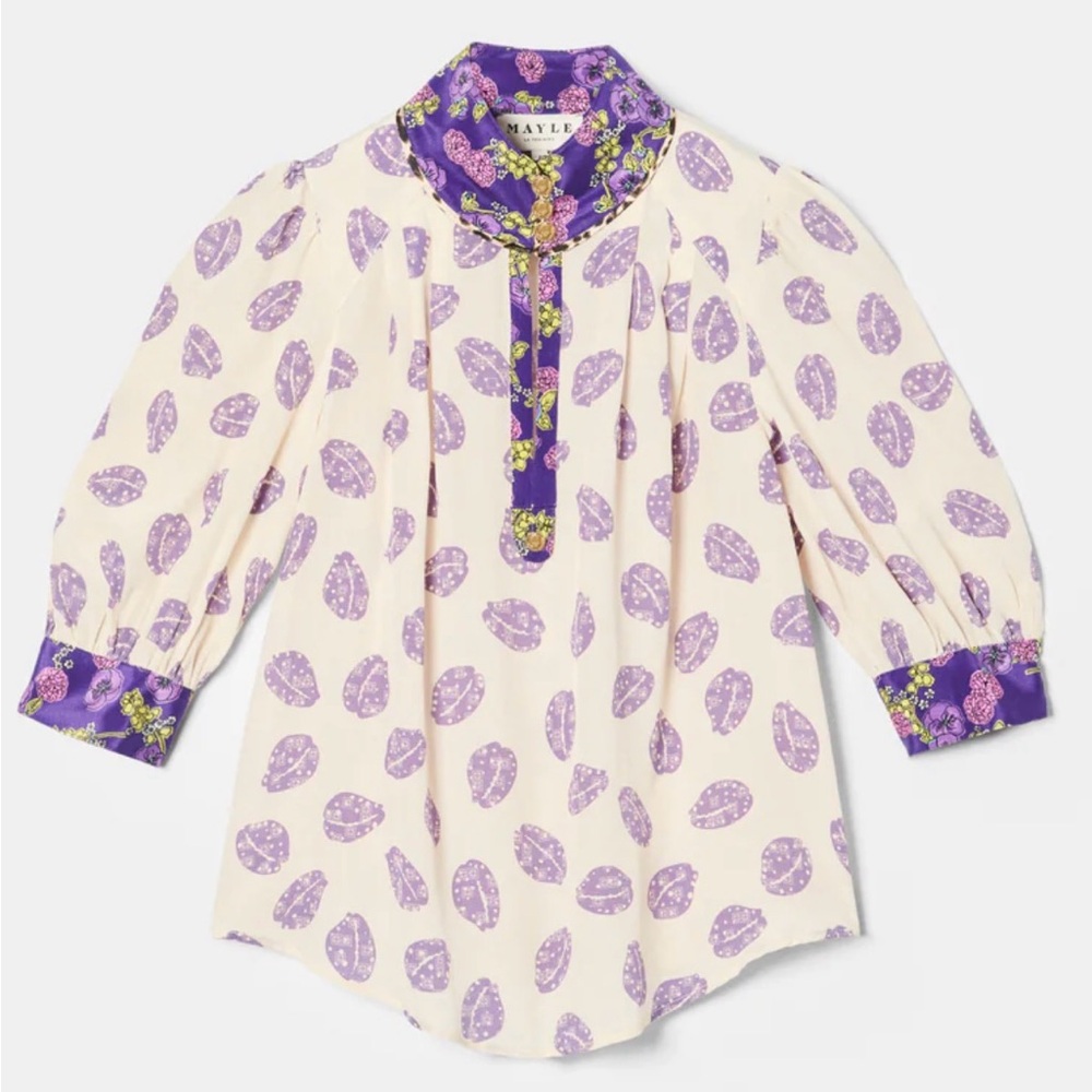 Maison Mayle Papisoliel Top in Mauritia Lilacs, Sz S